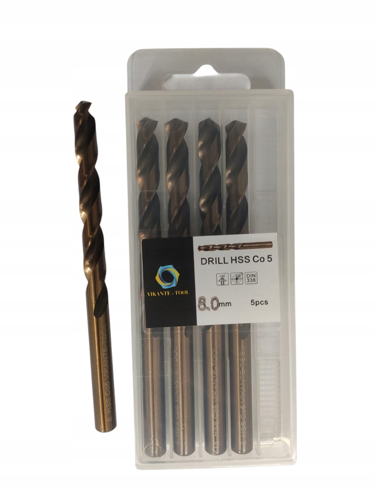 Wiertło kobaltowe NWKa fi 8,0 mm Hssе Pro do metalu zestaw 5 szt