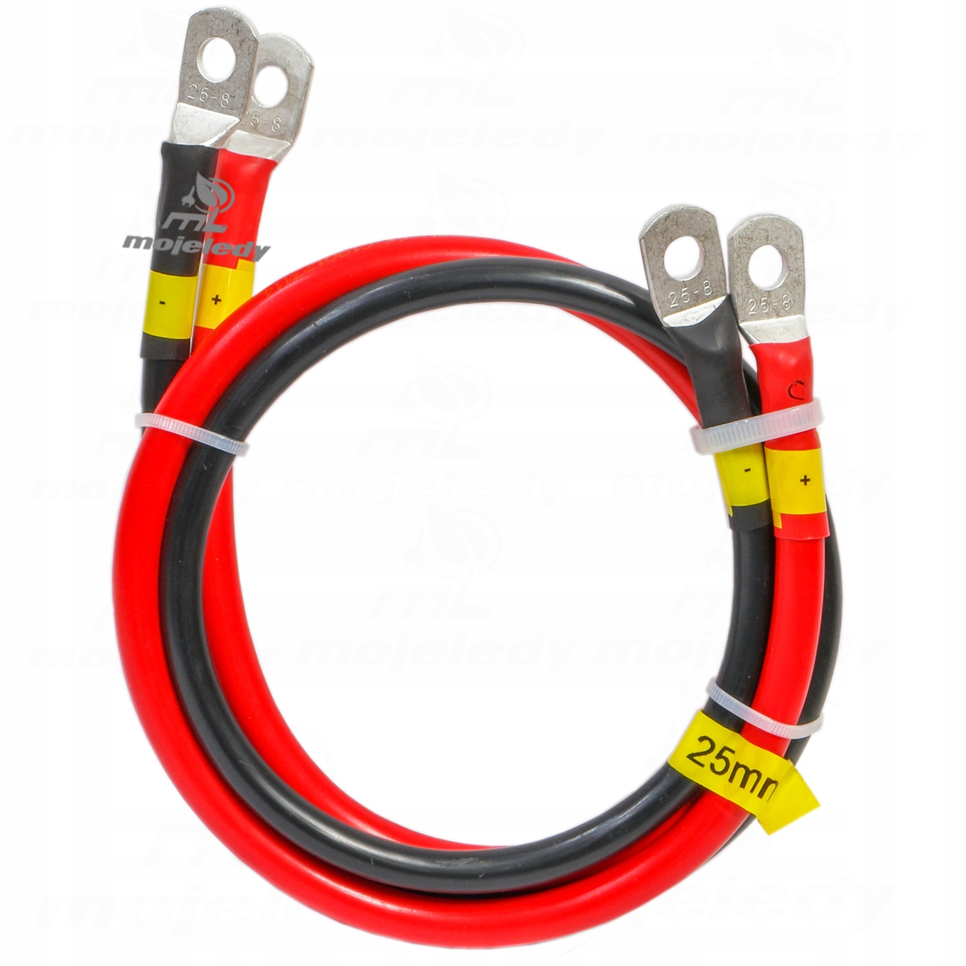 400 cm sada 2 x 400 cm lankový kábel Lgy 25 mm 25 M8 pre akumulátory