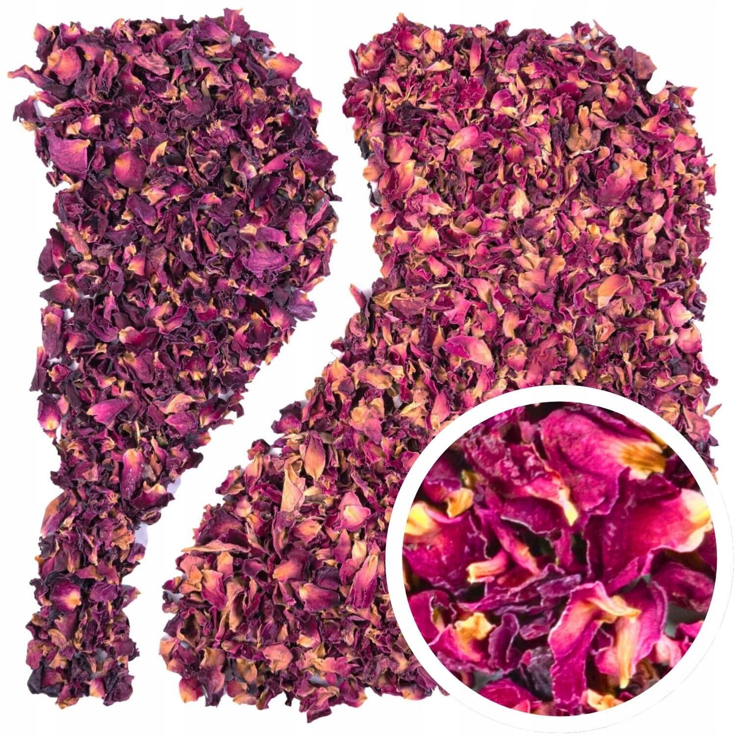 Levně Okvětní lístky růže sušené jedlé květy, čerstvé a aromatické, velké balení 1 kg