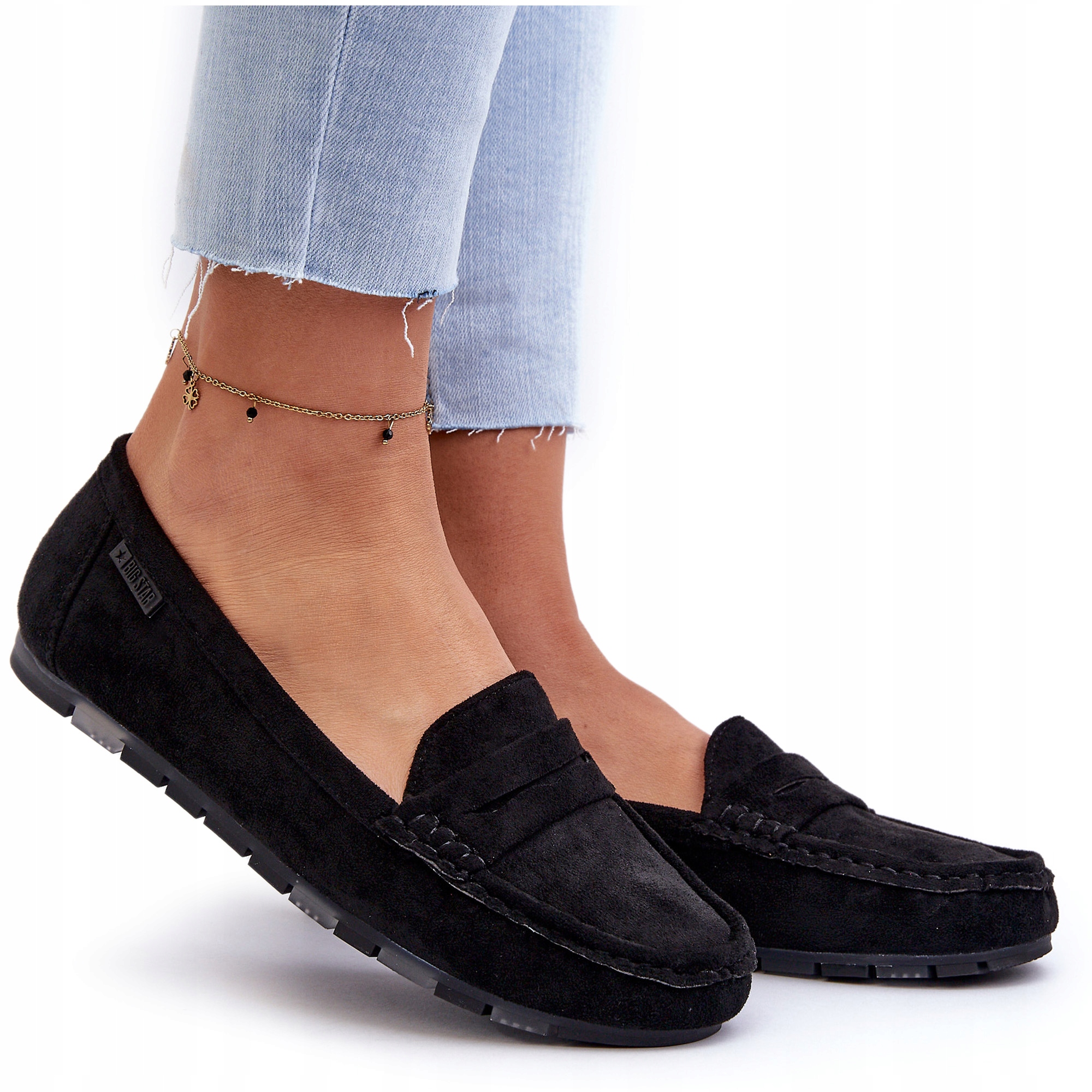 MOKASYNY DAMSKIE BIG STAR NN274929 MEMORY FOAM SYSTEM CZARNE 39