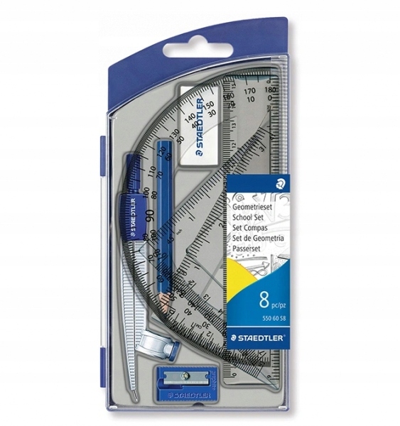Zestaw geometryczny z cyrklem Noris 550, 8 el.