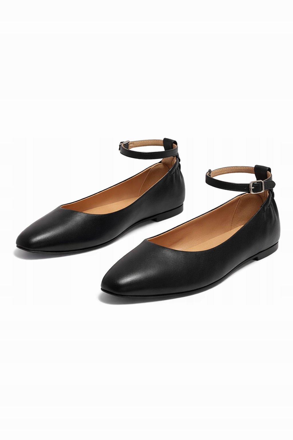 Černé Baleríny S Páskem Z Přírodní Kůže 38 1I3A