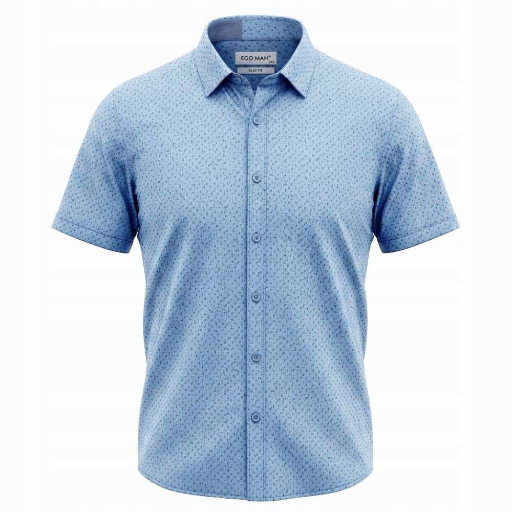 Ego Man košile pánská RE308-03 regular fit krátký rukáv 4XL světle modrá