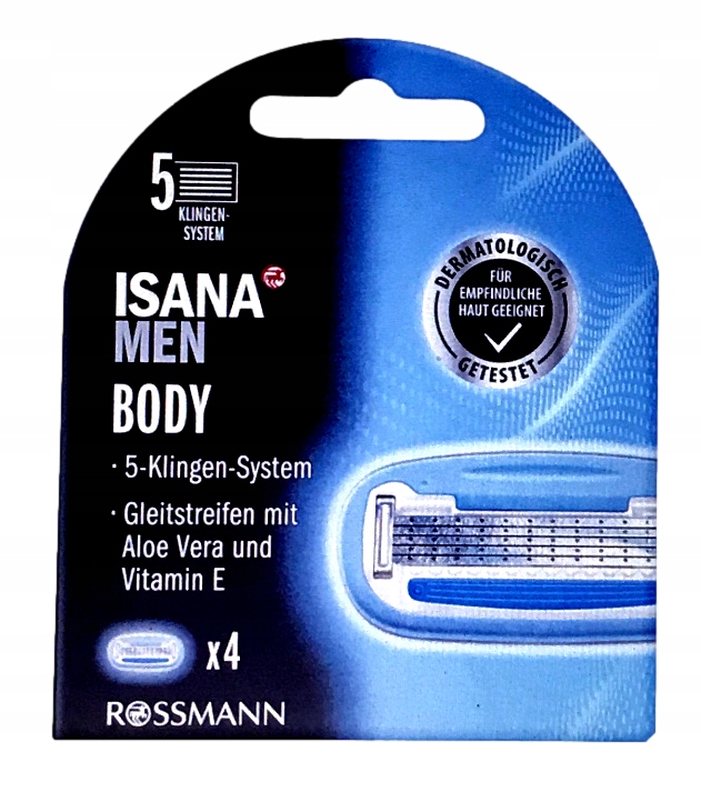 Isana Men Body Náplně do holicího strojku 5-čepelové, pro muže 4ks