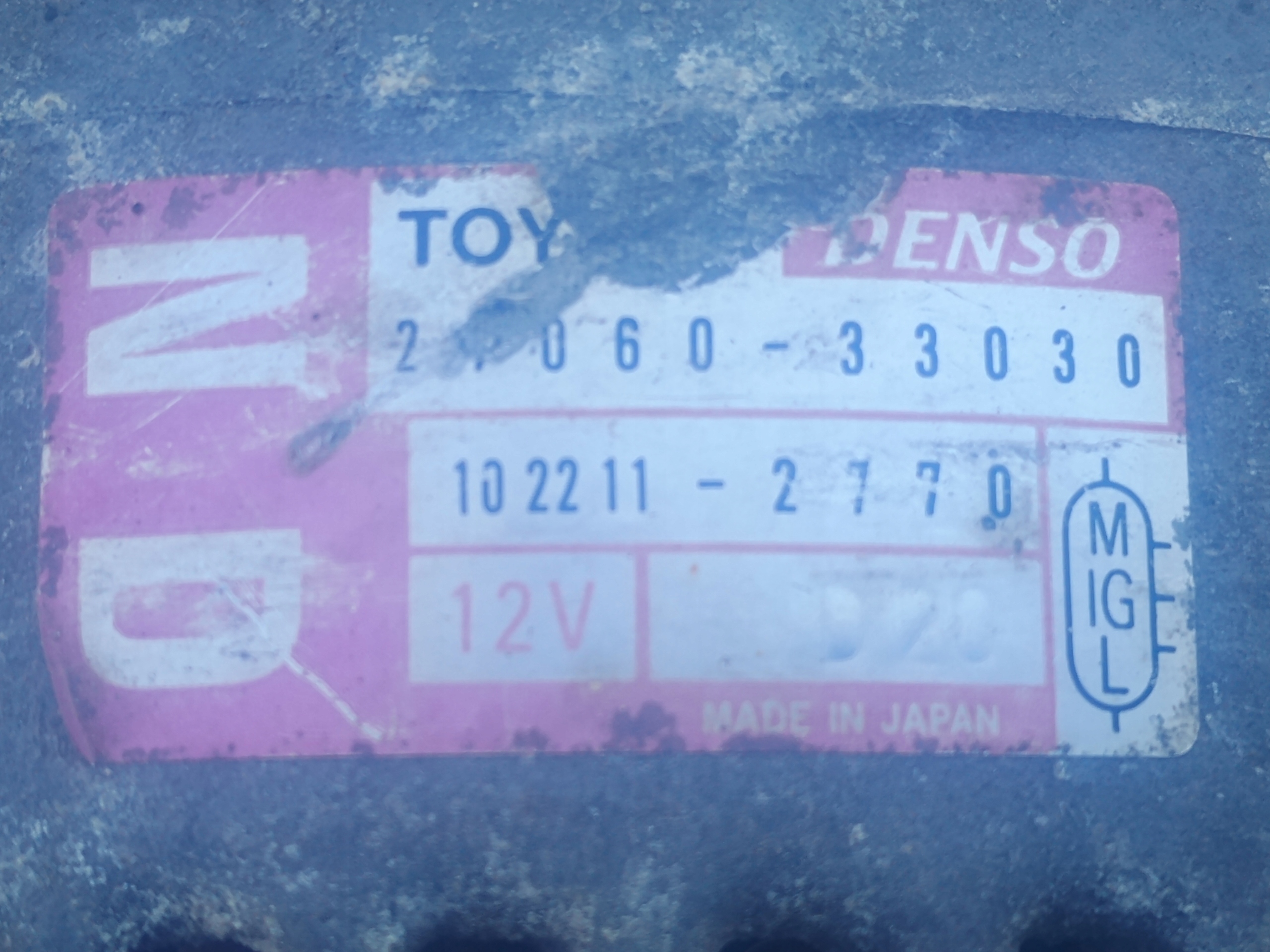 alternator 27060-33030 TOYOTA 1.4 D4D