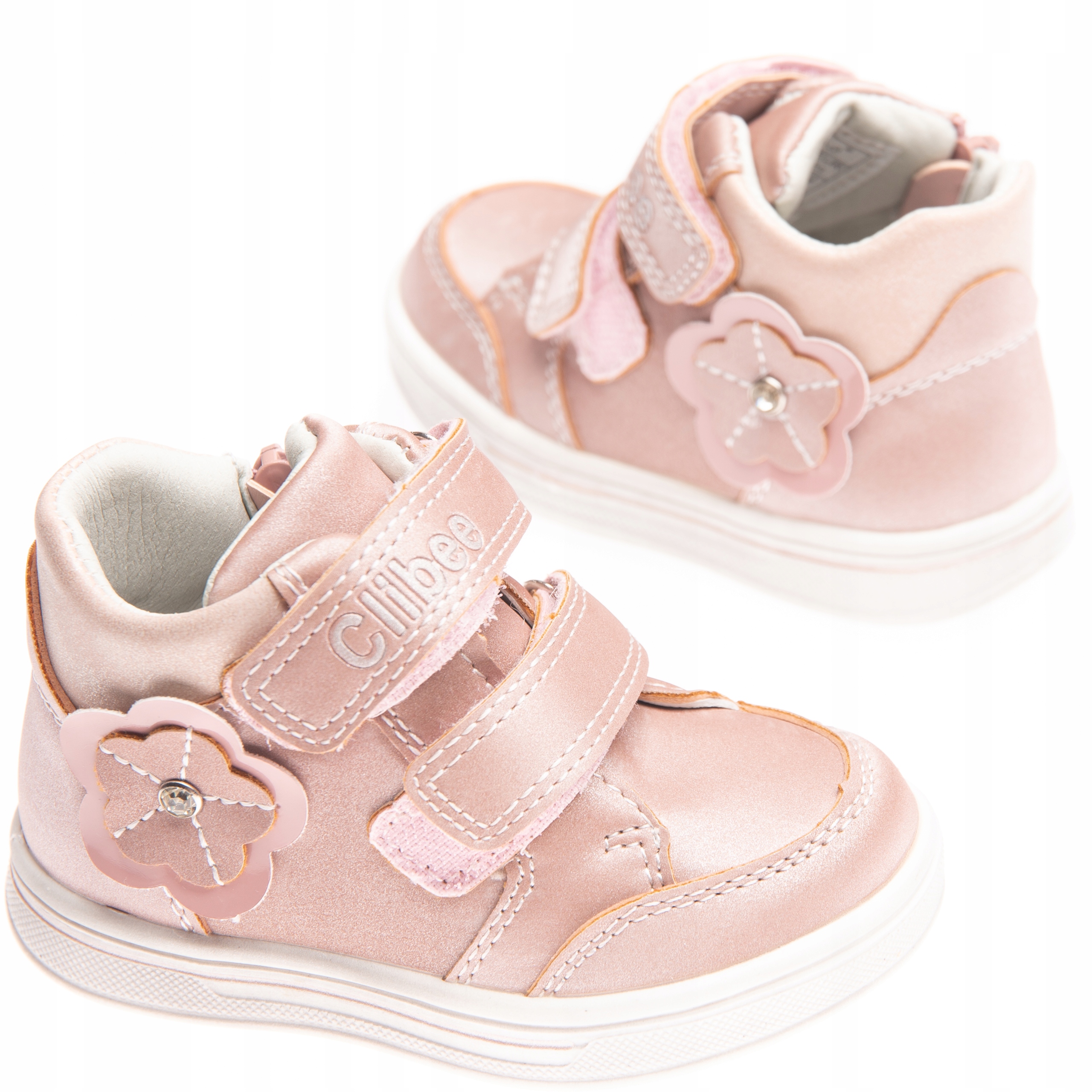 CLIBEE BOTKI DZIEWCZĘCE RÓŻOWE WKŁ SKÓRA PROFIL 22