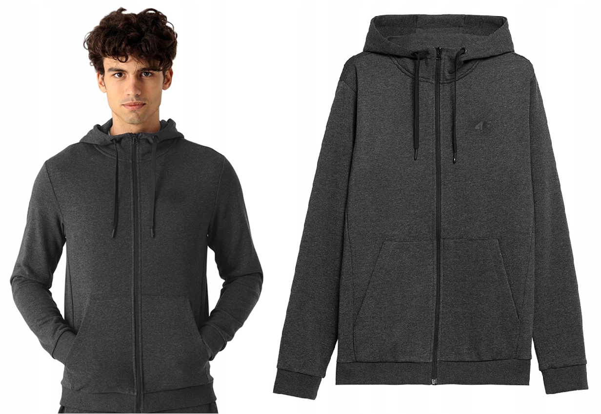 

4F Bluza Męska z Kapturem Rozpinana Bawełniana L