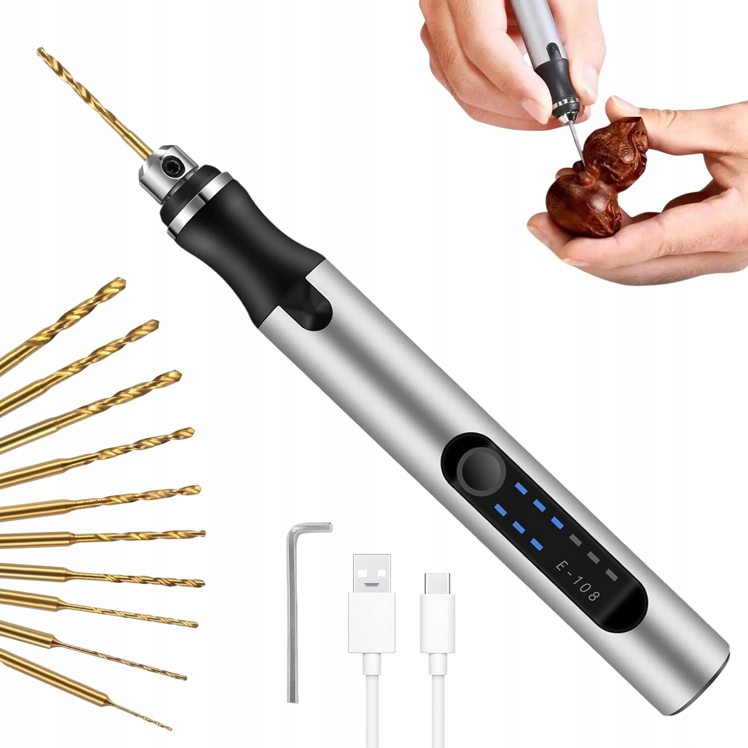 Elektrický Usb Propiska Diy 3-RYCHLOSTNÍ Mini Vrtačka Sada Pro Gravírování