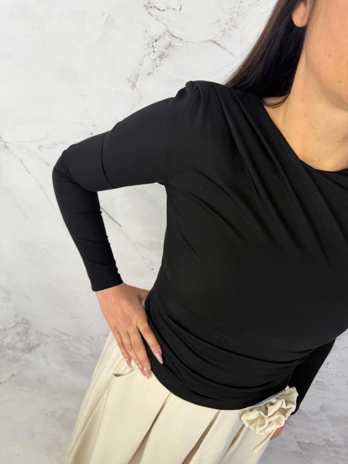 Černá halenka La Balancia Xs/s 34/36 elegantní s dlouhým rukávem