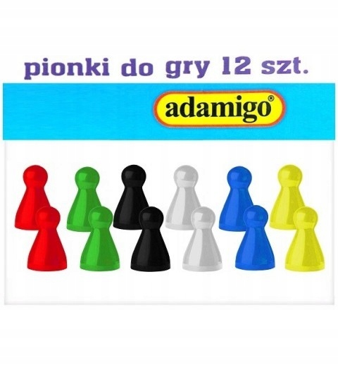 

Pionki Do Gry Komplet 12 sztuk, Adamigo