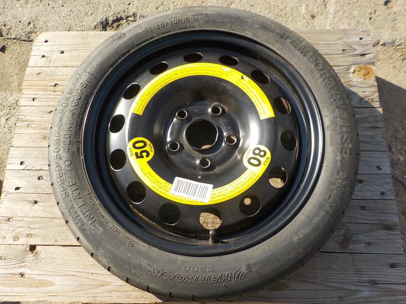 AUDI A3 II 8P GOLF VI LEON II Roue de secours R16 5x112
