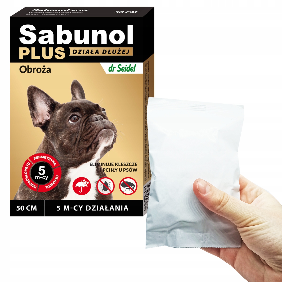 

Sabunol Obroża Plus 50 cm na pchły kleszcze 5 mies