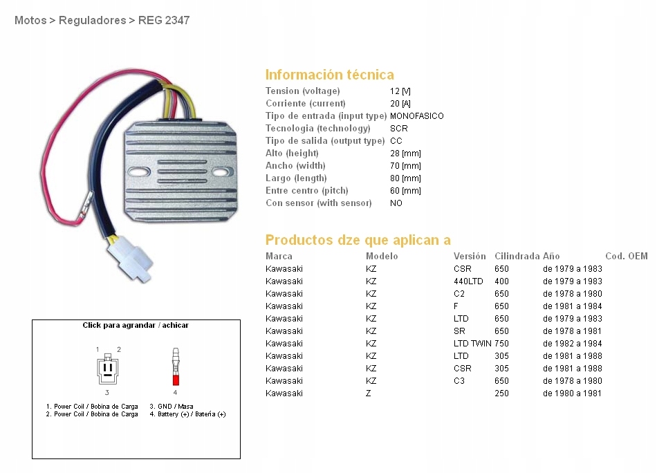 Dze Regulátor Napätia Kawasaki KZ440 Ltd 79-83, KZ650 Csr/c/sr/ltd 78-84