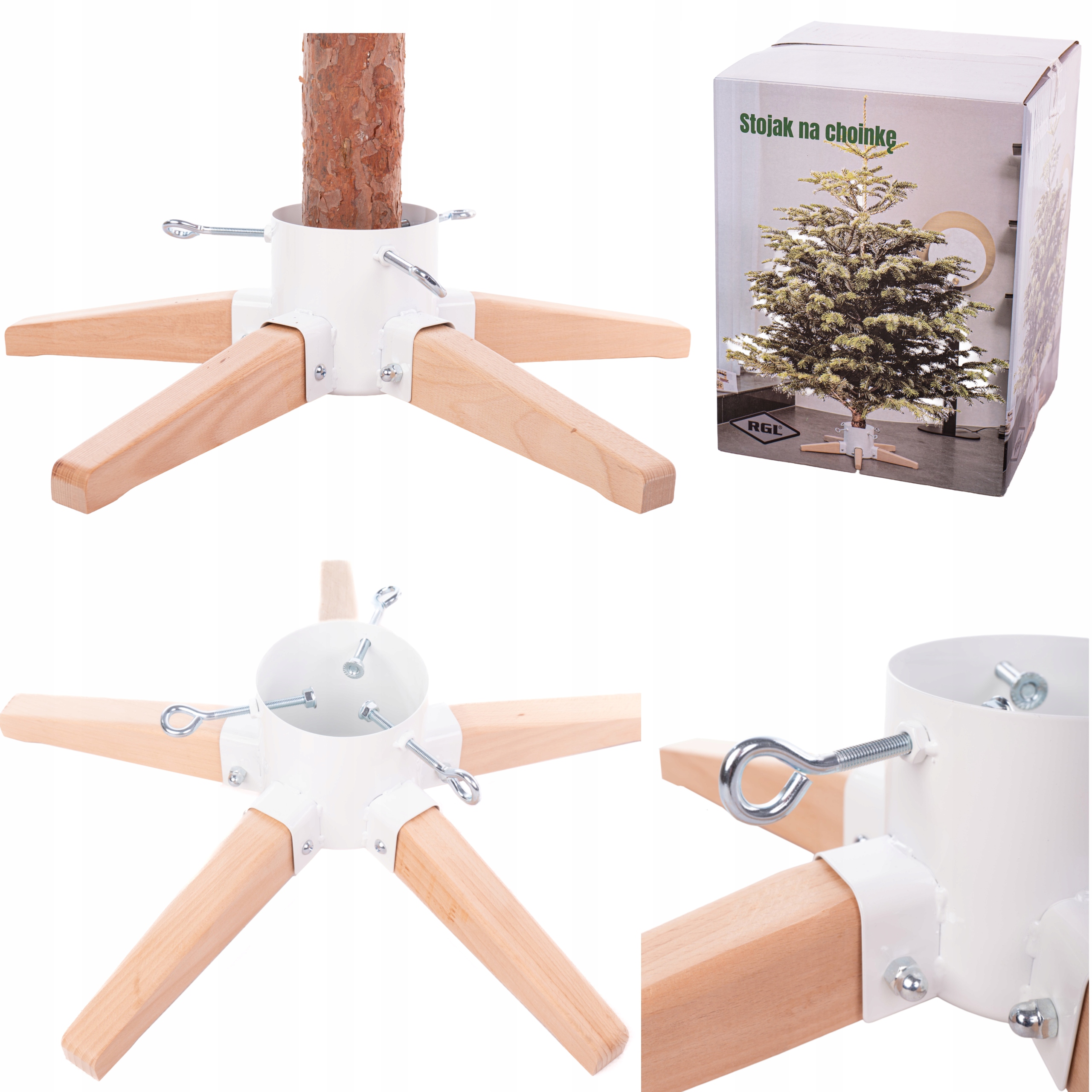 Stojan na vánoční stromek kovový dřevo, stojan na vánoční stromek Do 250 cm