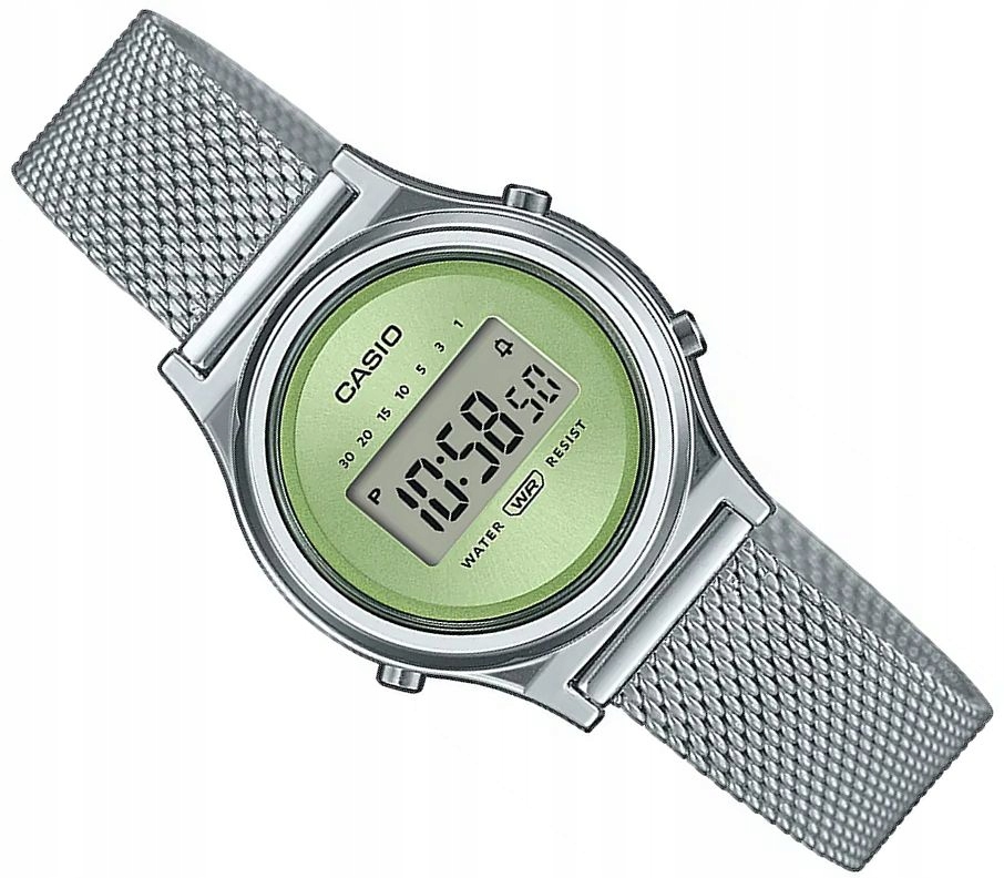 Dámské Hodinky Casio LA700WEM-3AEF Vintage Digitální Mesh Mini Green 26,3 mm