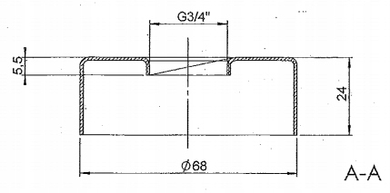 ROZETKA ROZETA CHROMOWANA 68MM GWINT 3/4'' Typ rozeta