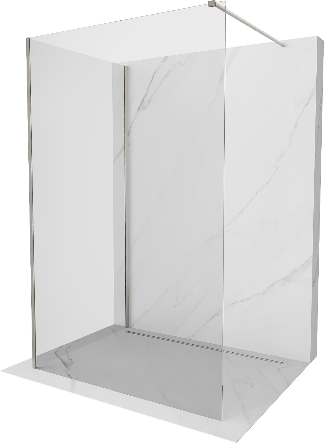 Mexen Kioto Ścianka Prysznicowa Walk-in 130x100 Nikiel Szczotkowany