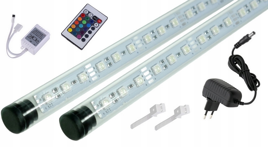 Levně Rgb Led zářivka akvárium dálkové ovládání 2x20cm I+I