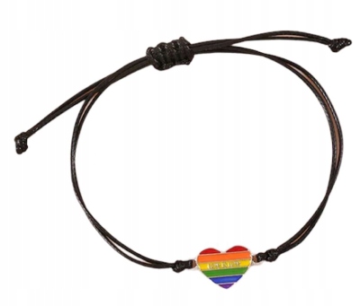 

Bransoletka z serduszkiem tęczowym Pride Lgbt