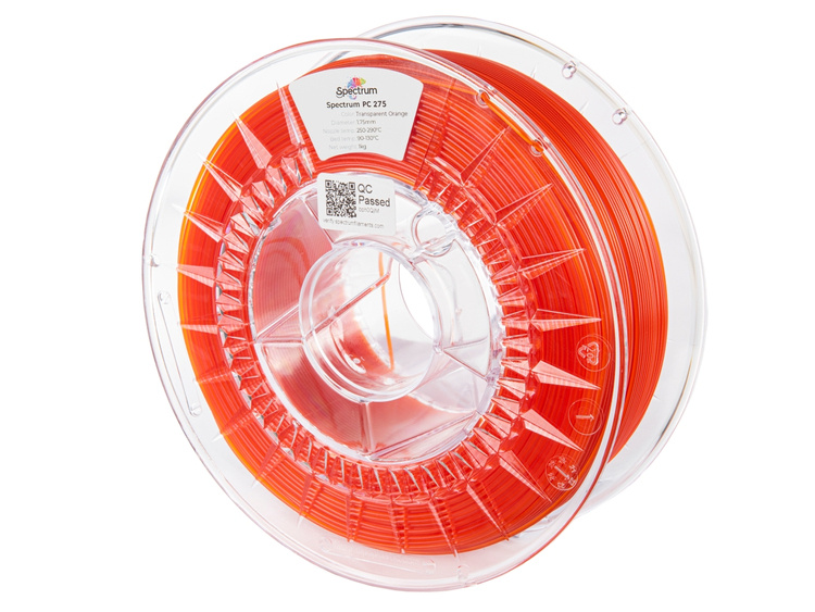 Filament Spectrum Pc 275 1.75 mm Transparentní Oranžová 1kg Oranžová