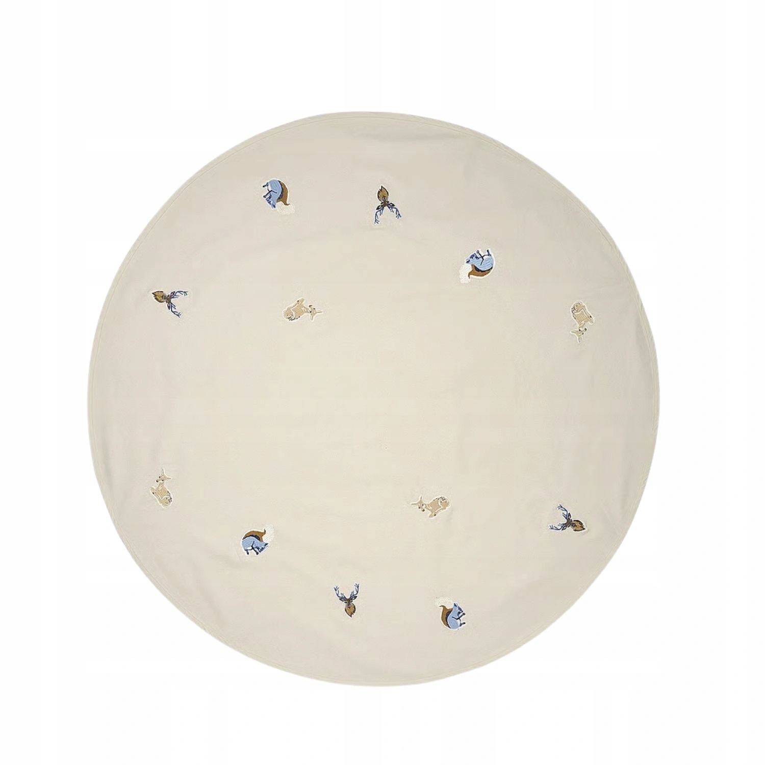 Kulatý koberec Broste Copenhagen béžový pod vánoční stromeček 120 cm