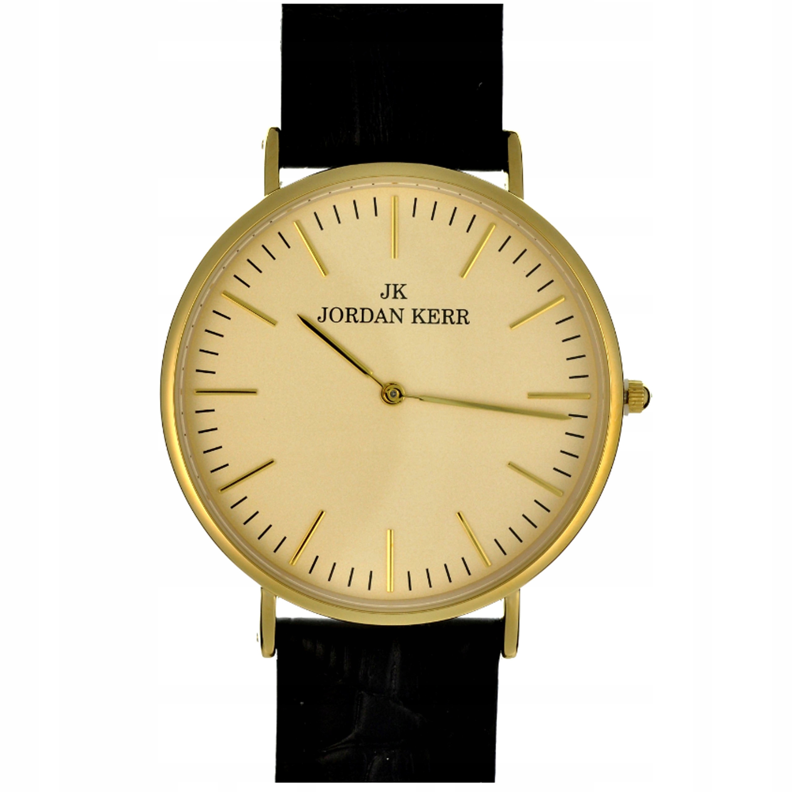 Zlaté elegantní pánské hodinky kožené, černé, pozlacené pouzdro, dárek