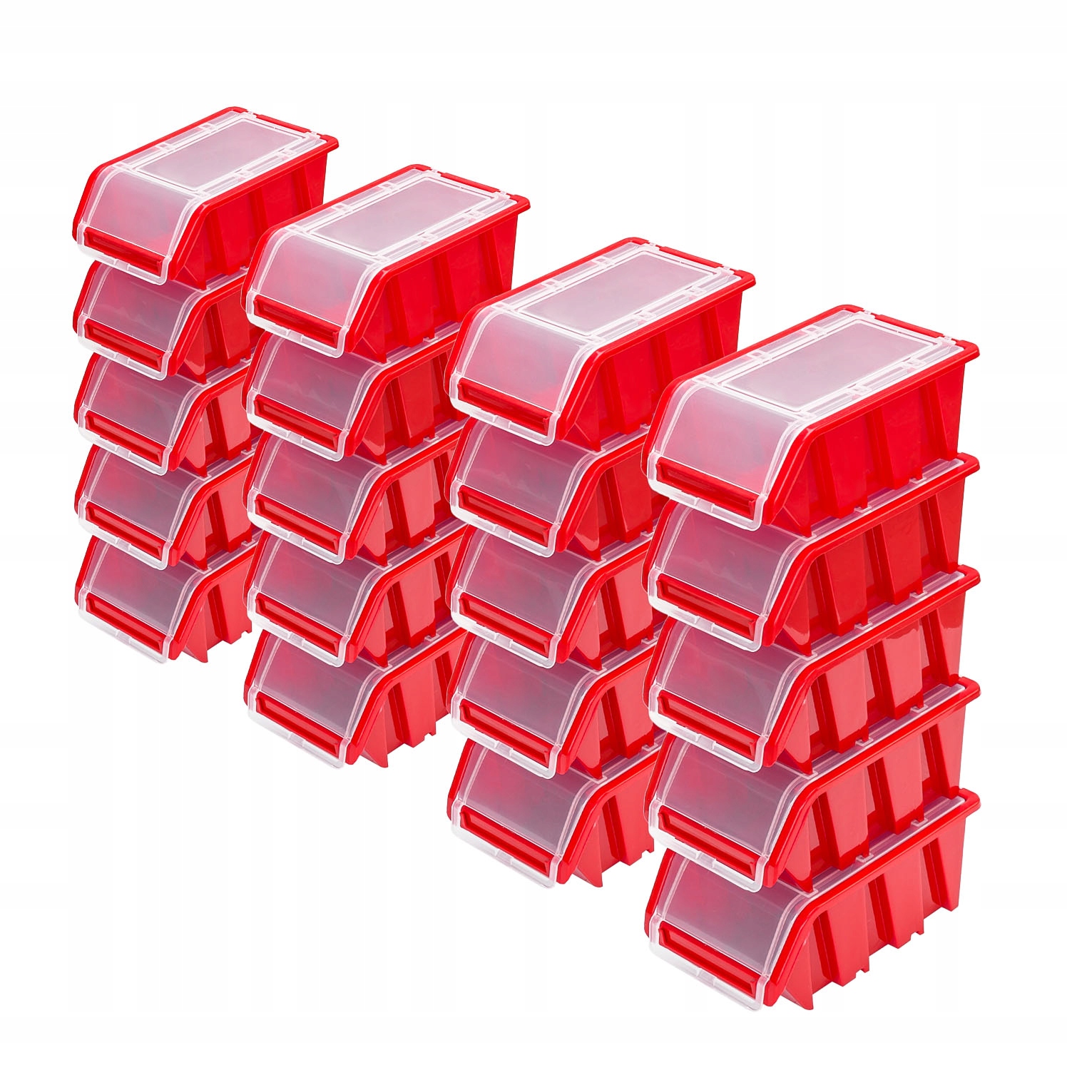 20x Pojemnik zamykany kuweta NPKL10 KTR23F CZERWONY