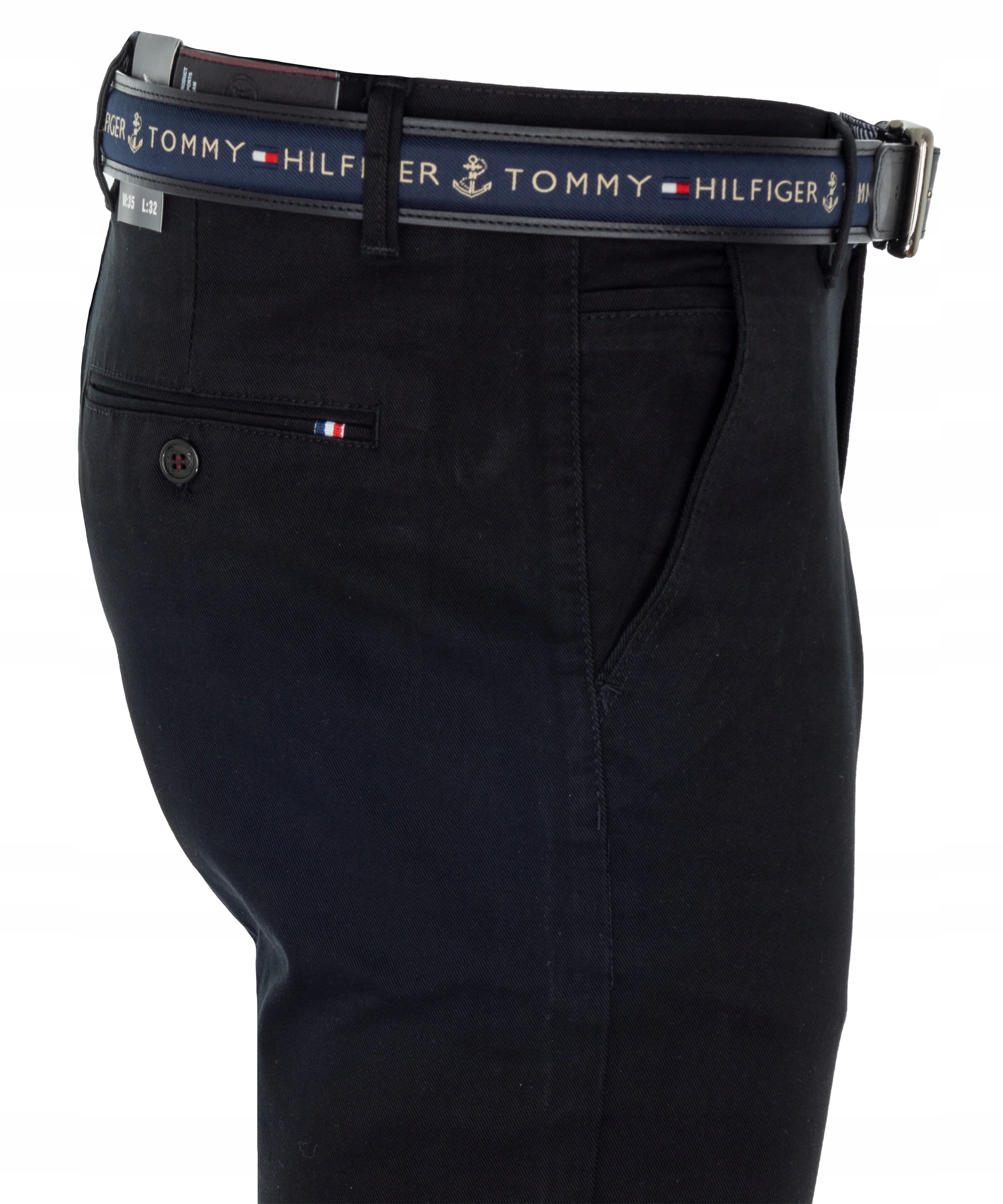 Spodnie męskie czarne Prosty krój Bawełna 94-96 cm W37