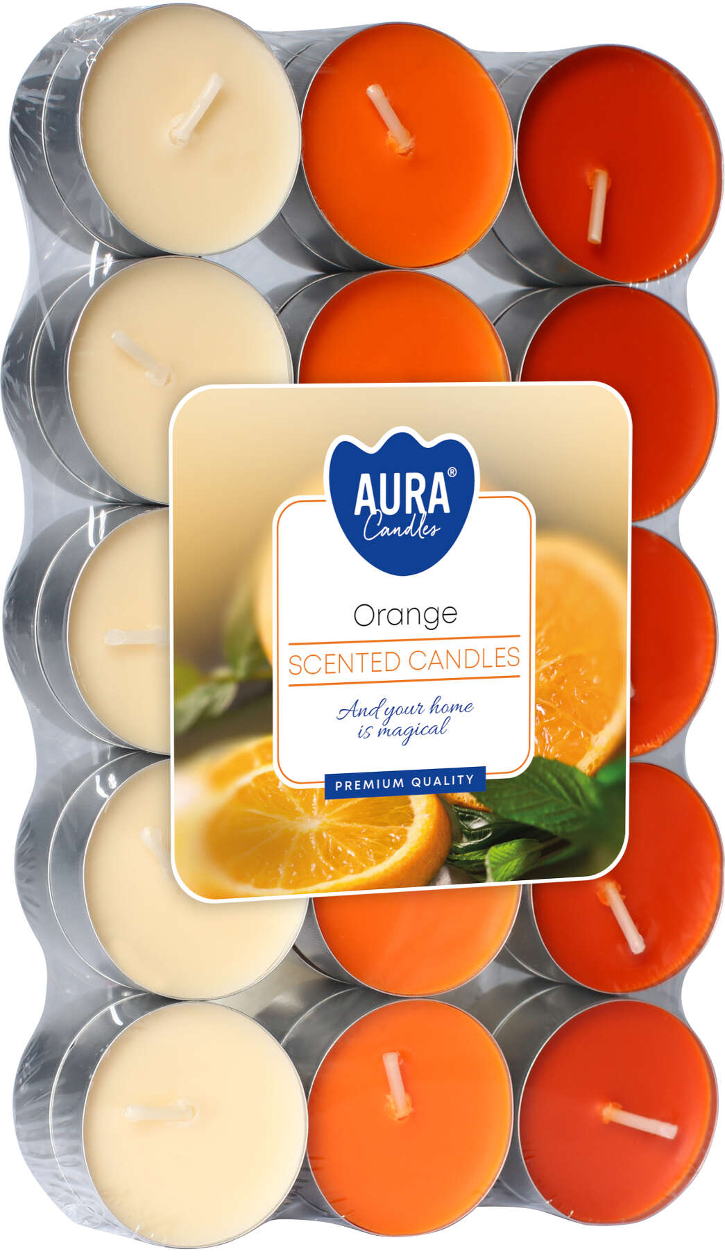 Podgrzewacze tealight parafinowa Orange pomarańcza PODGRZEWACZE 30 szt.