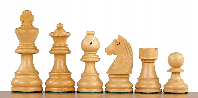 Figury szachowe German (Timeless) Akacja indyjska/Bukszpan 3 cale Rzeźbione Stan opakowania oryginalne