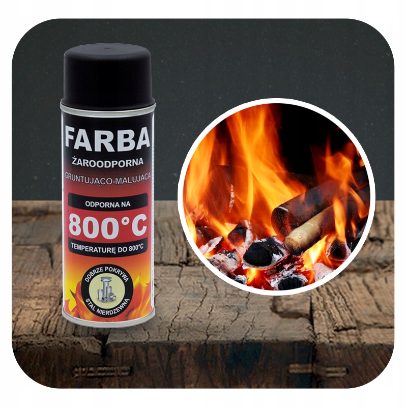 FARBA ŻAROODPORNA W SPRAYU DO GRILLA KOMINKA PIECA 400 ML HANSA CZARNA Marka Hansa