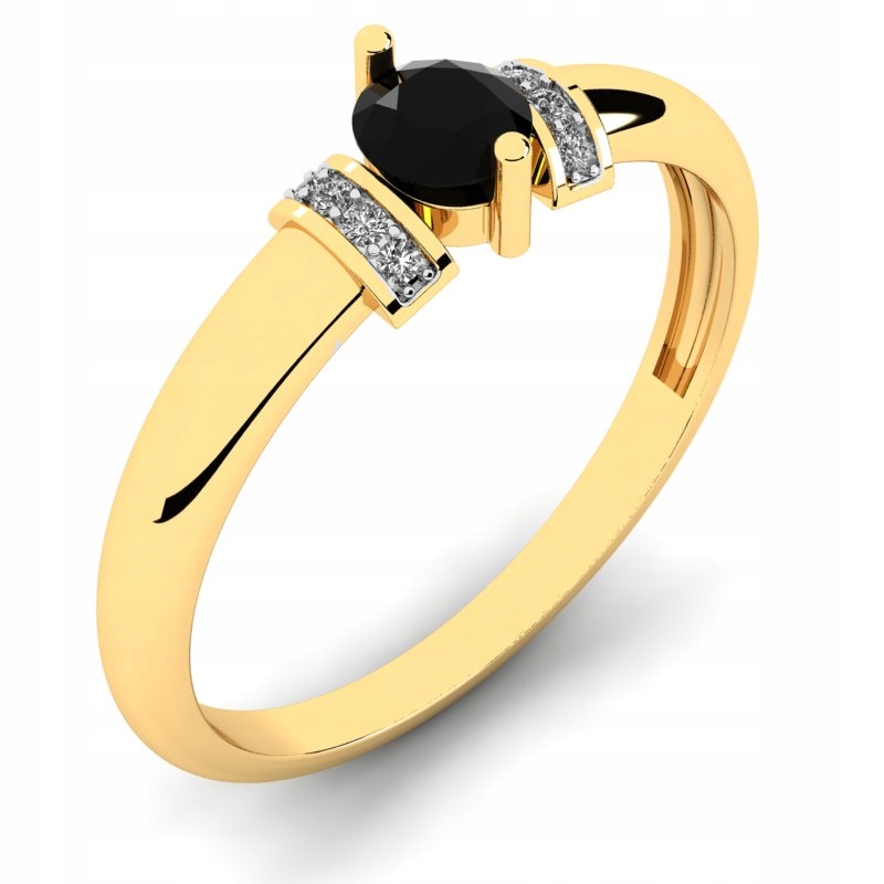 

Pierścionek Złoty Z Czarną Cyrkonią 14KR