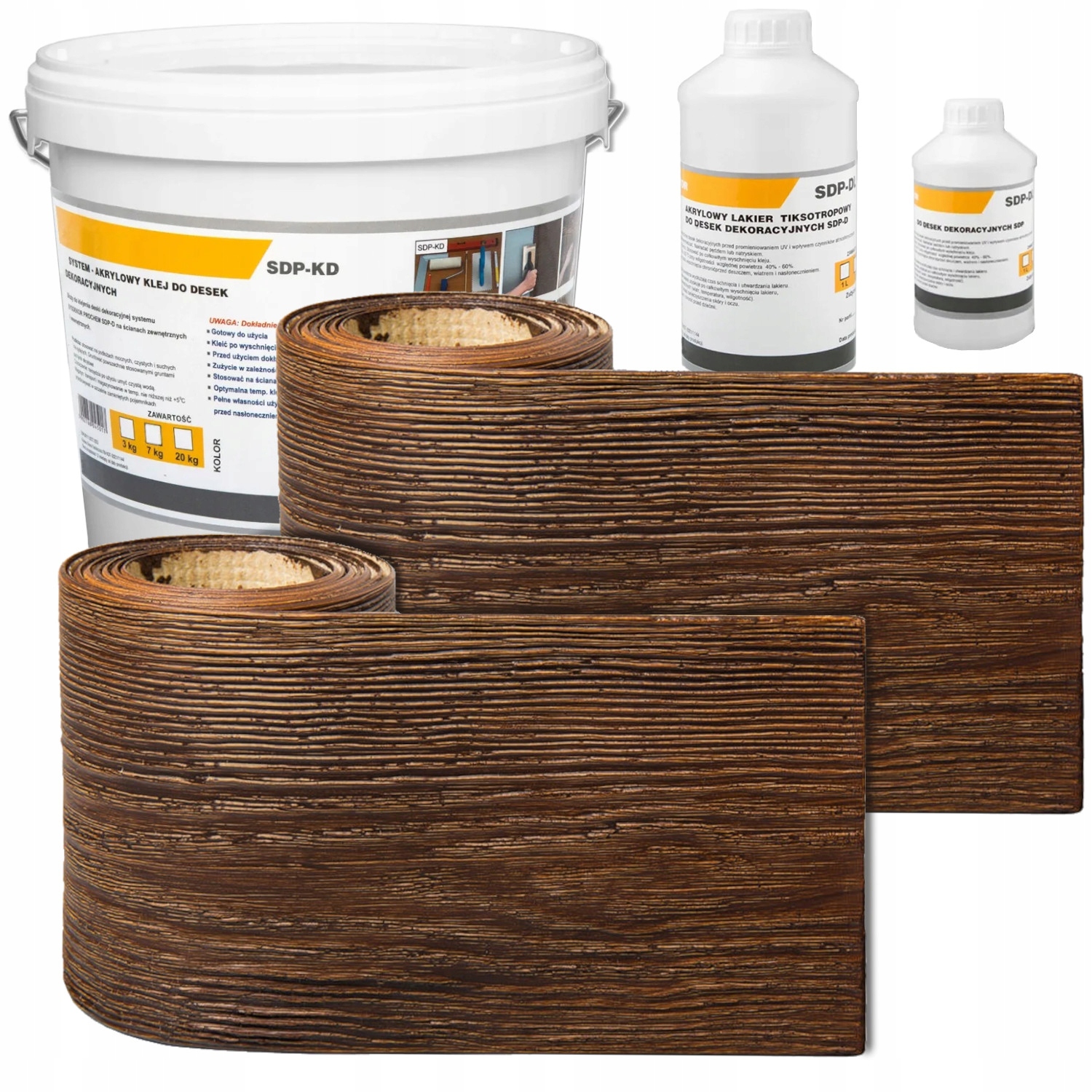 Fasádní deska Elastická imitace dřeva 3D Tmavý Dub Sada 0,83 m²