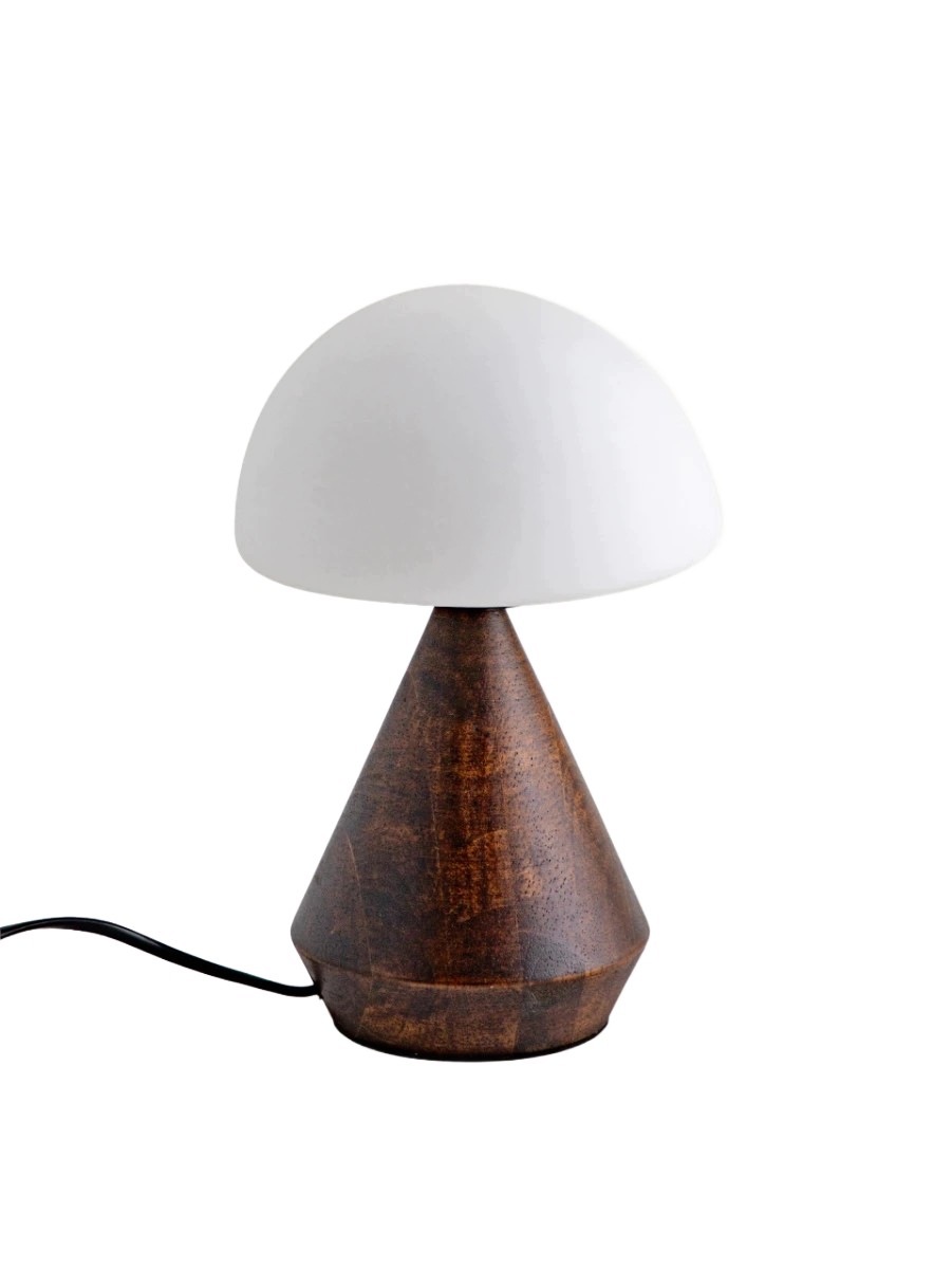 Stolní lampa Aspen na dřevěném podstavci 17x17x26 cm Homla