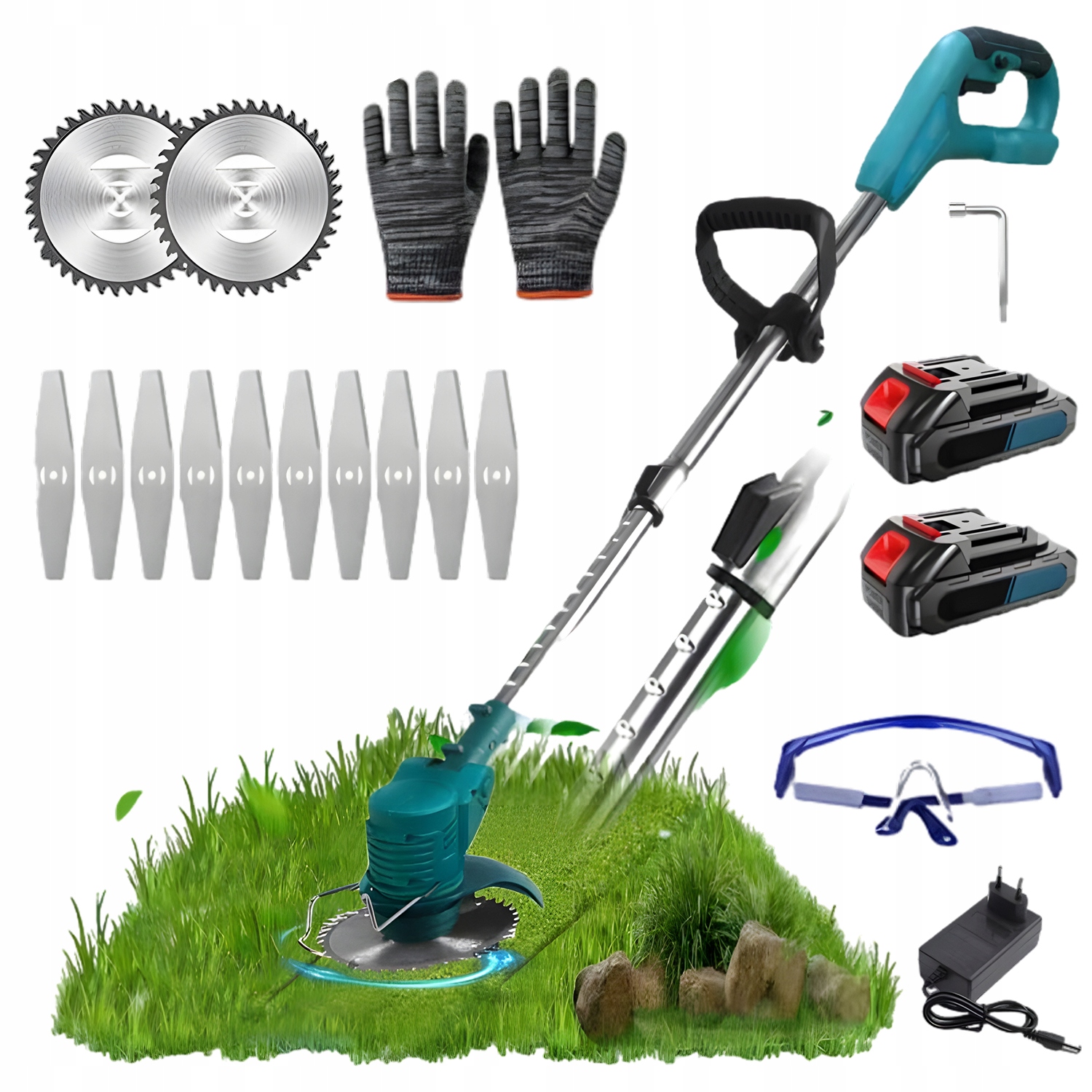 Elektryczna Kosiarka Do Trawy Z 3 Ostrzami Mocny Silnik 18000rpm 85-122cm