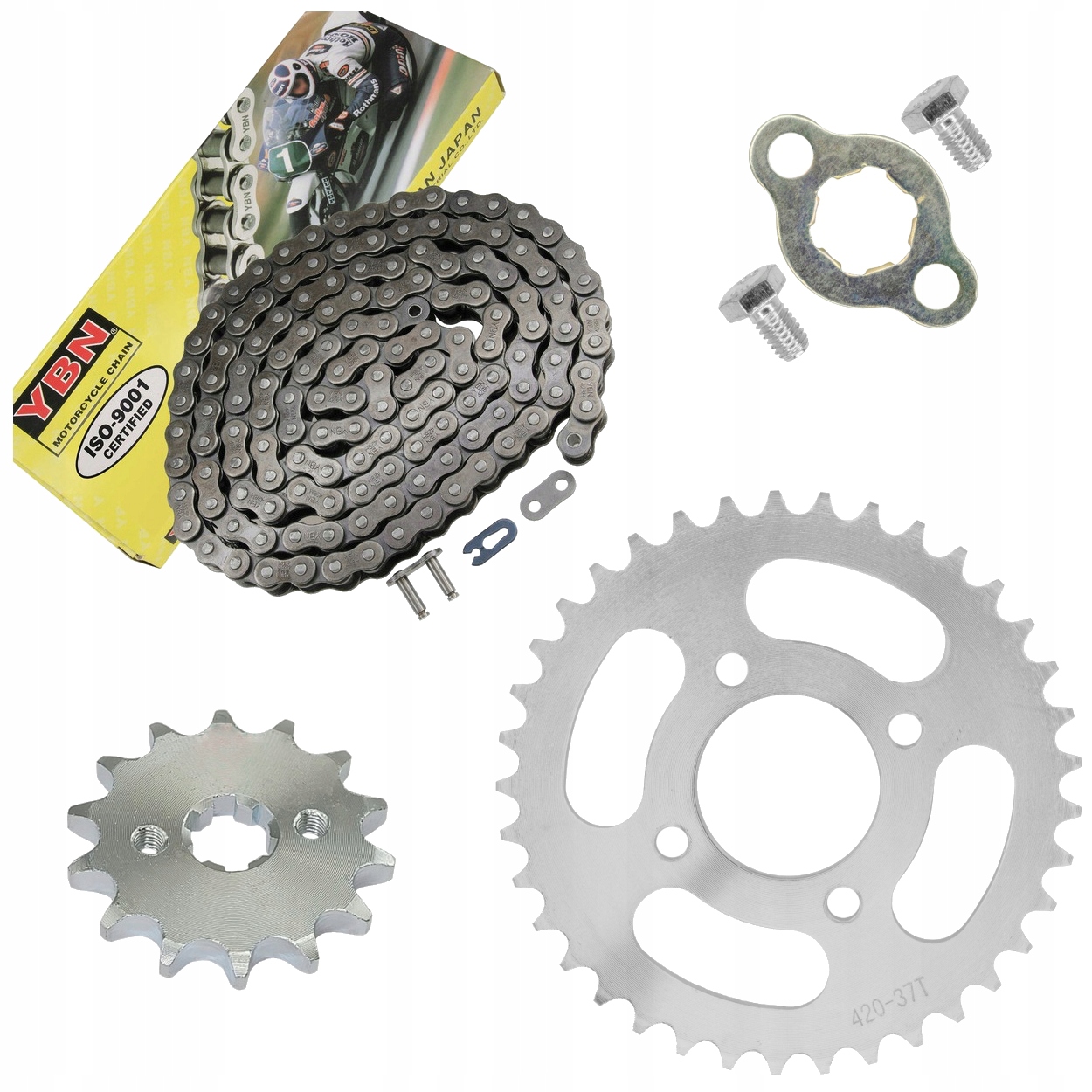 Zestaw Napędowy Zębatka Przód Tył 37z Łańcuch Cross Loncin Pitbike 110 125
