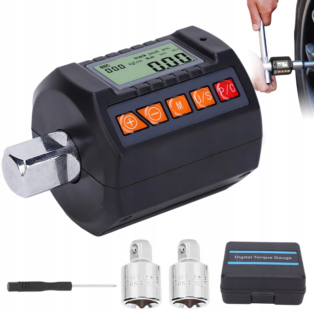 Momentový Klíč S Digitálním Displejem 3/8'' 1/4'' 2×ADAPTÉRY