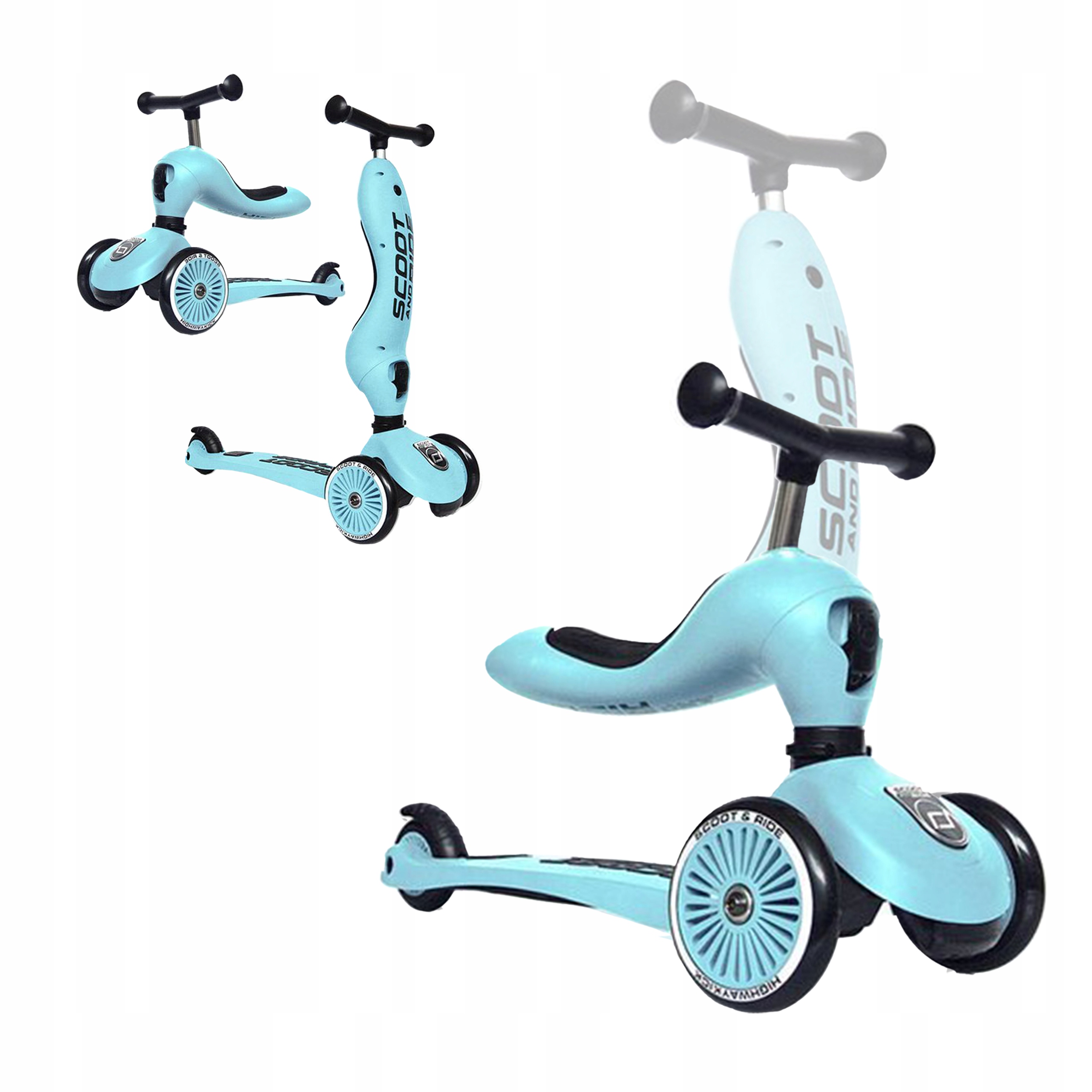 

Jezdzik Hulajnoga 2W1 Scootandride Blueberry 1-5