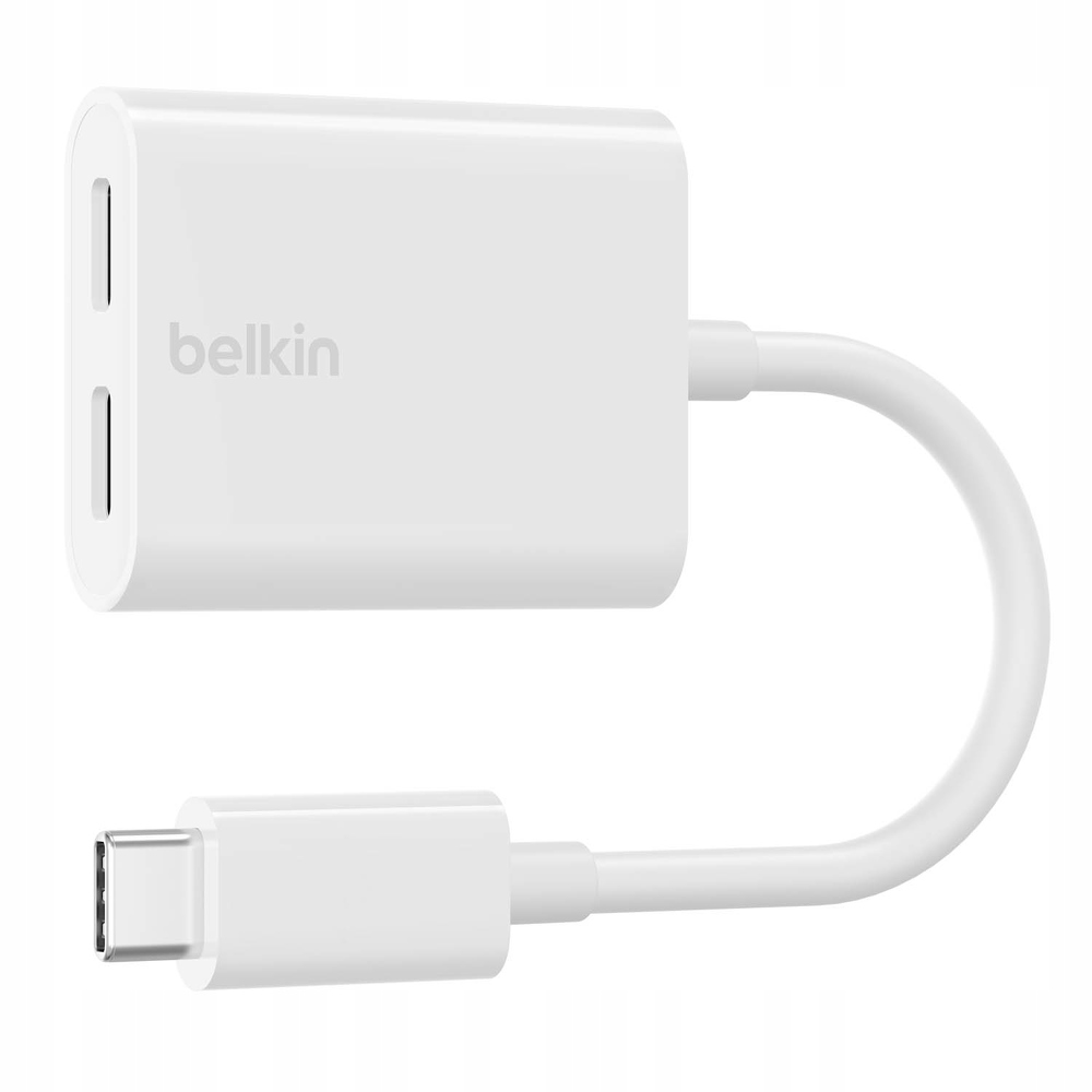 Belkin adaptér 2/USB-C pro audio a nabíjení Pd 60W, bílý