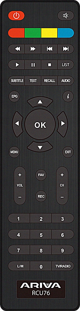 Pilot RCU 76 IR do TUNERów Ferguson ARIVA T75 175 COMBO DVB-T2 H265