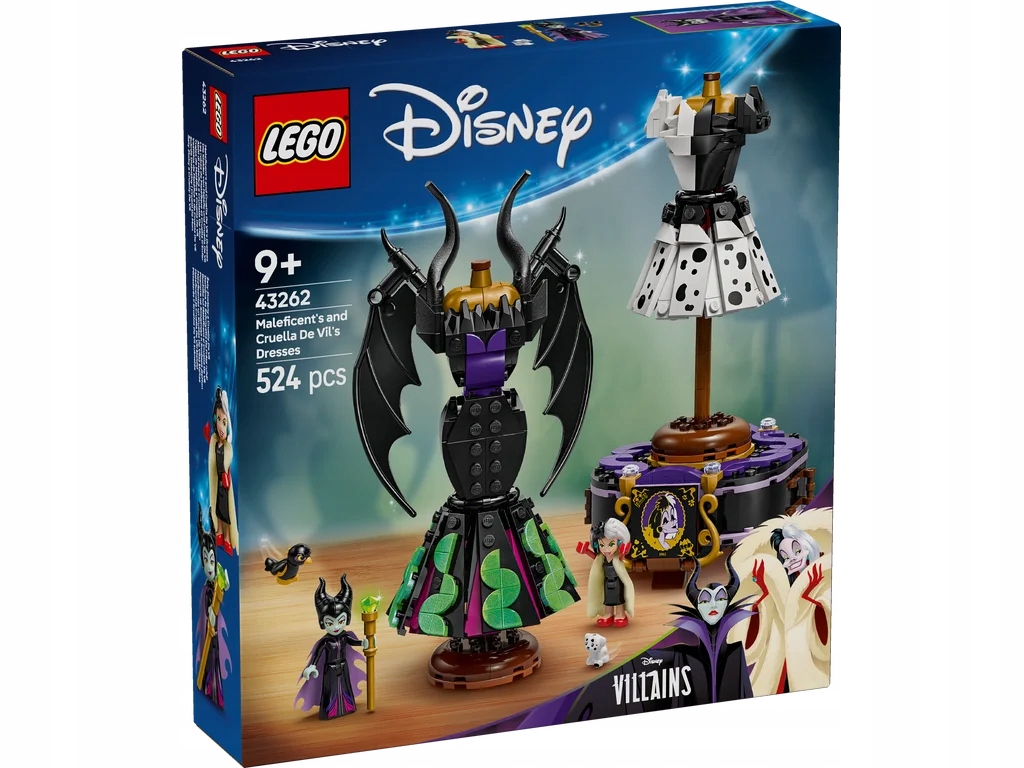 Lego 43262 Disney Klasické šaty Diaboliny a Cruelli De Mon