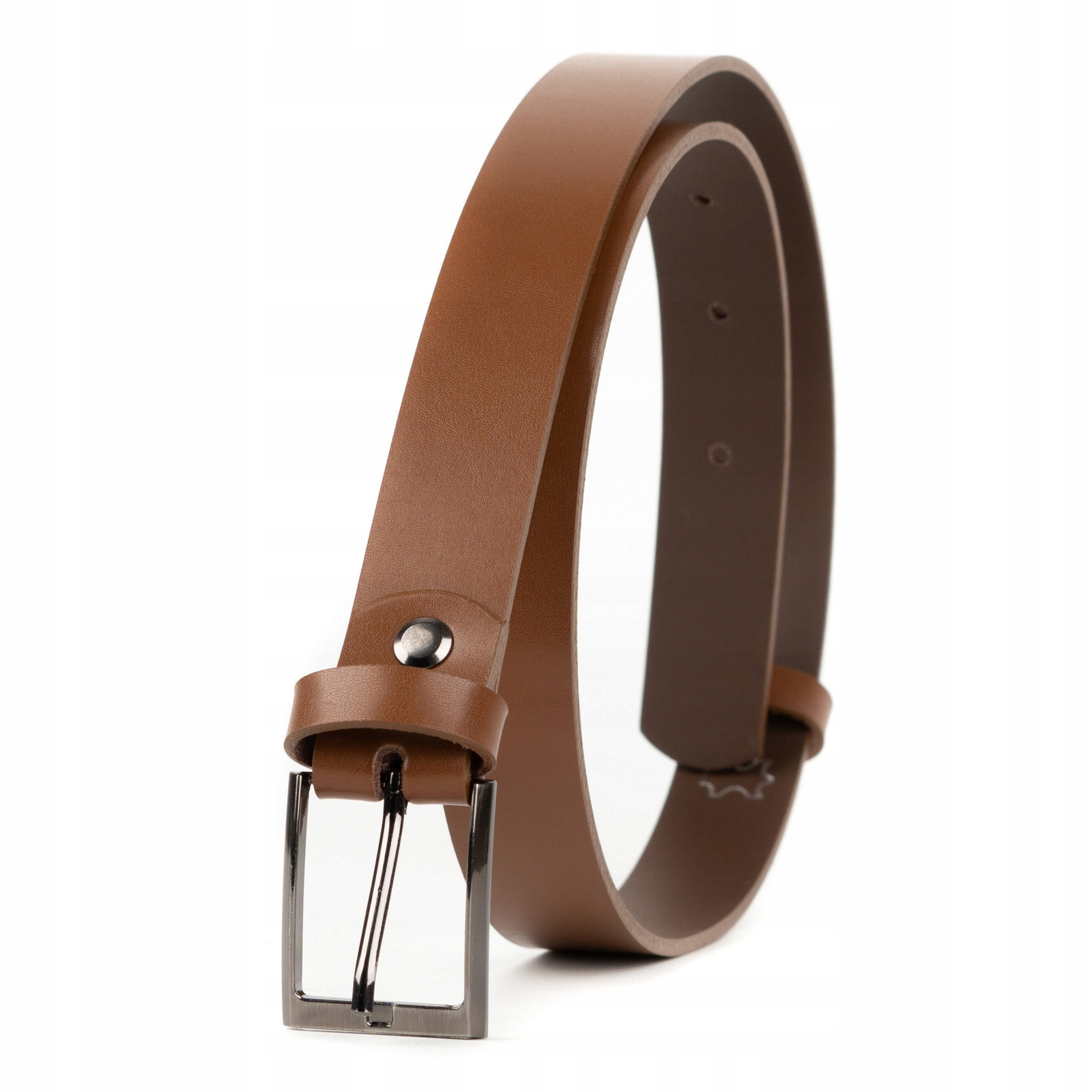 Pasek Dziecięcy Komunijny Brązowy Skórzany 75