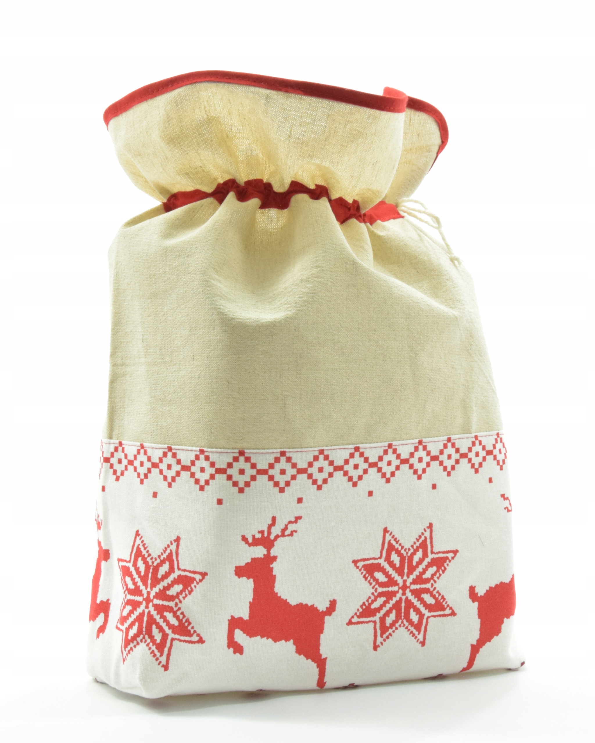 

Opakowania świąteczne -worek lniany