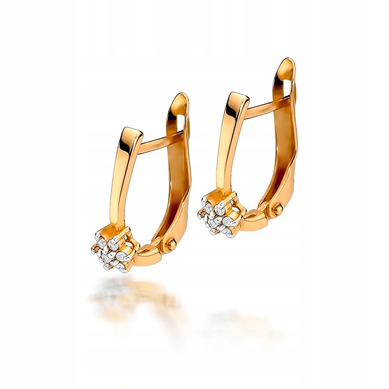 

Kolczyki w różowym złocie z brylantami 0,12 ct 585