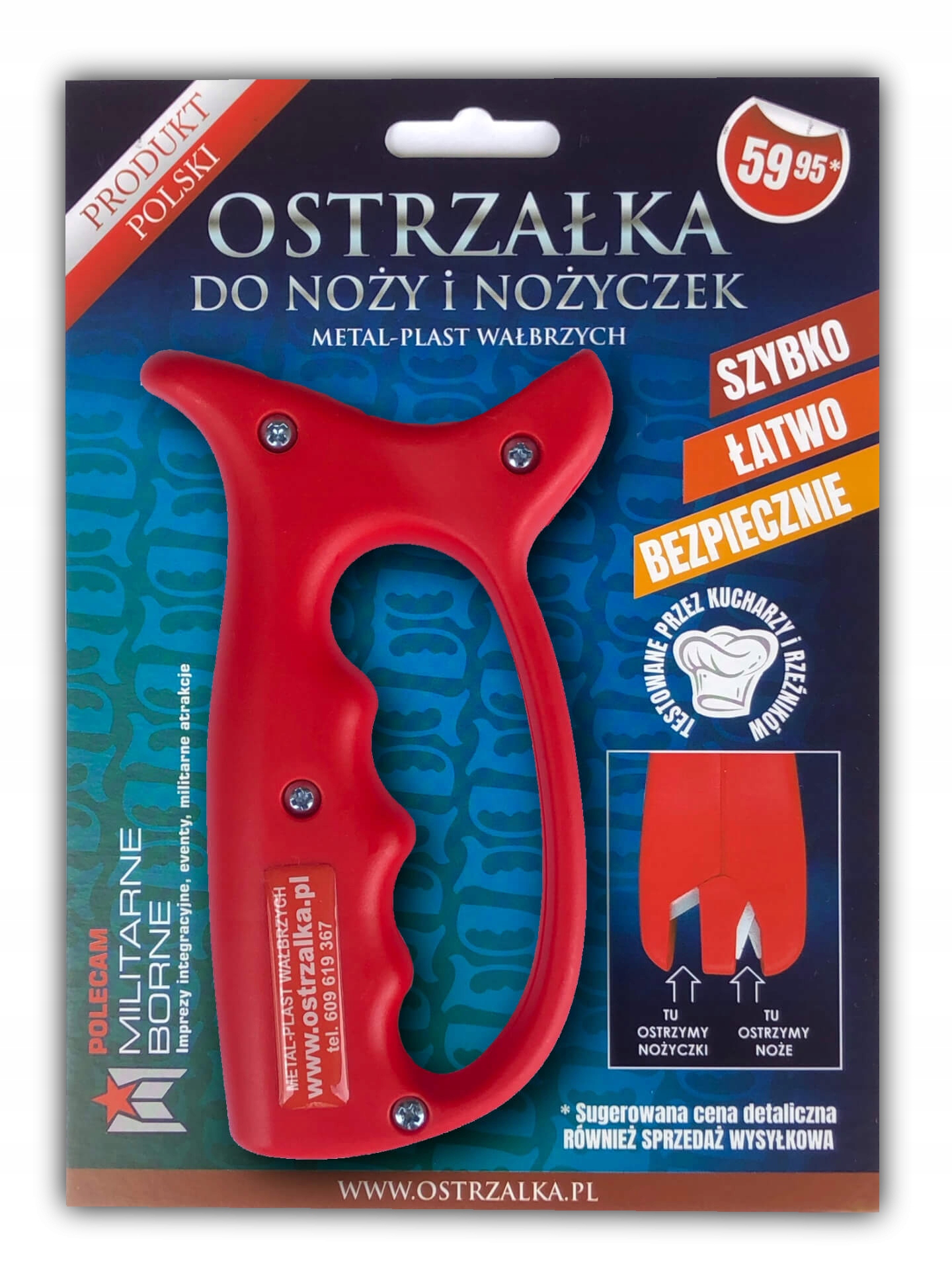 OSTRZAŁKA DO NOŻY I NOŻYCZEK Marka Metal-Plast Wałbrzych