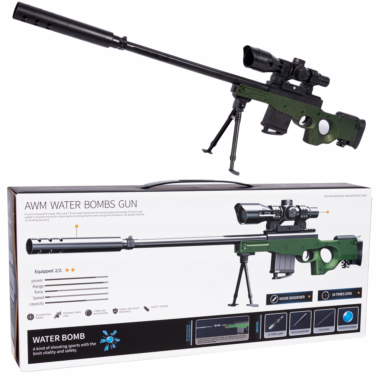 KARABIN SNAJPERSKI Snajperka 500 KULEK GRATIS !! Materiał plastik