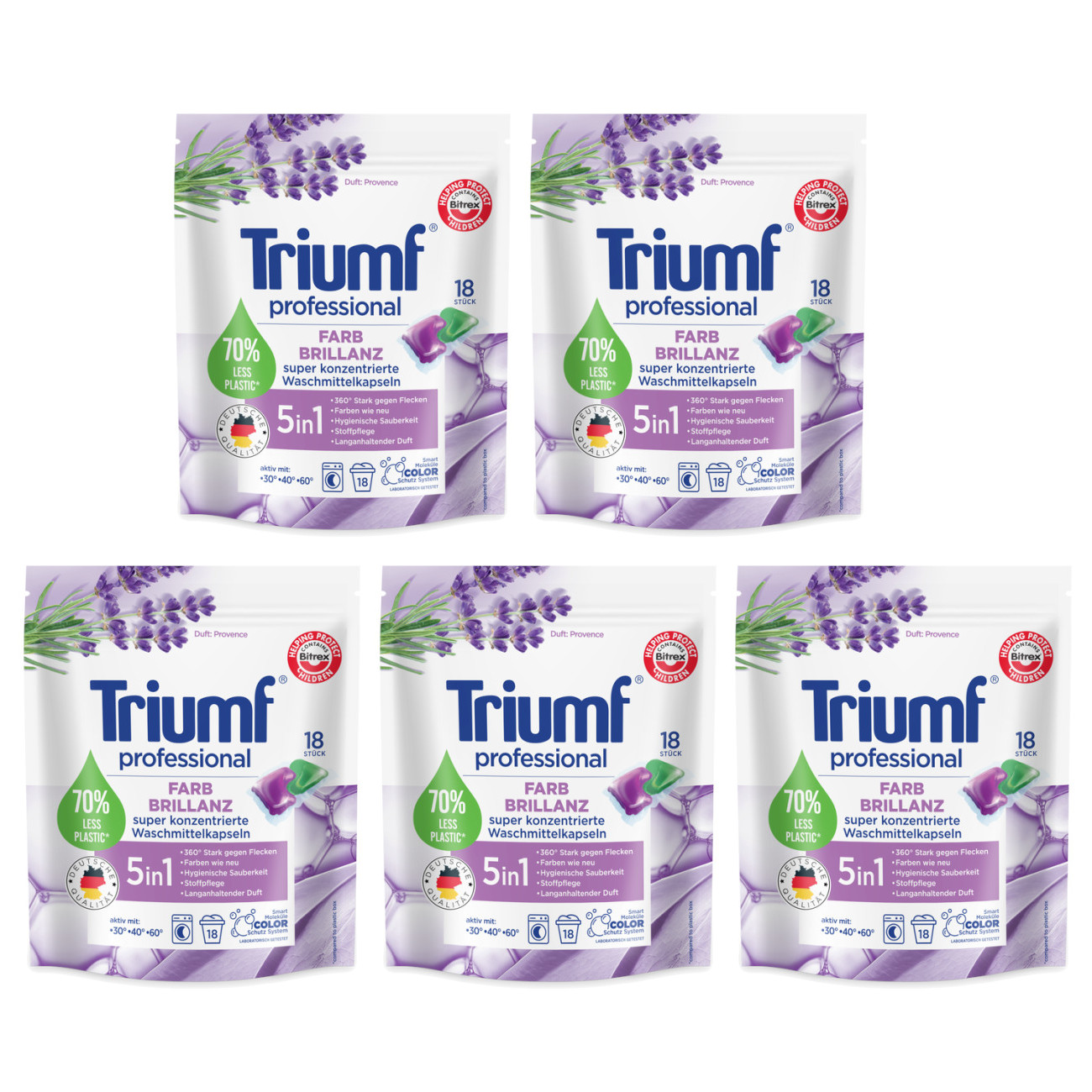 Levně Kapsle na praní Triumf Farb-Brillanz 90ks De