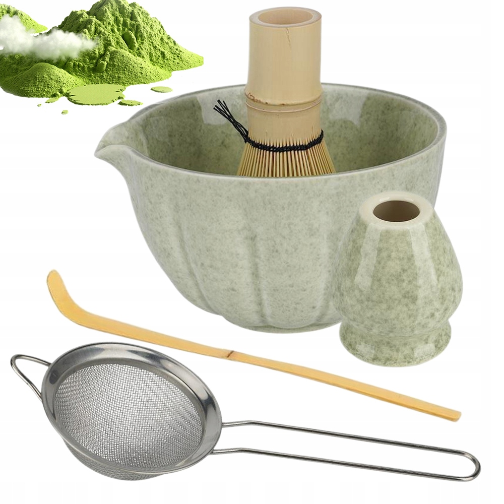 Levně Kompletní Sada Pro Matchu Bambusová Šlehací Miska S Výlevkou