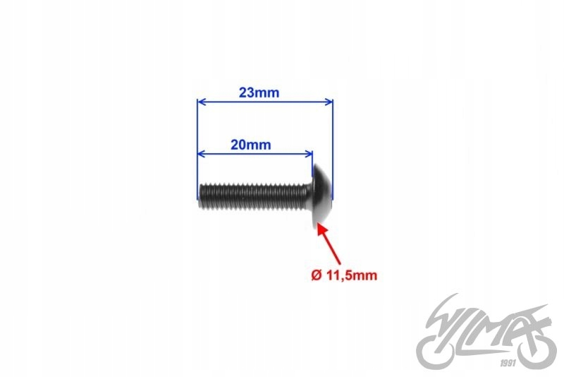 ŚRUBA OWIEWKI ALUMINIOWA 5X20 CZERWONE OPK 10 SZT Stan opakowania oryginalne