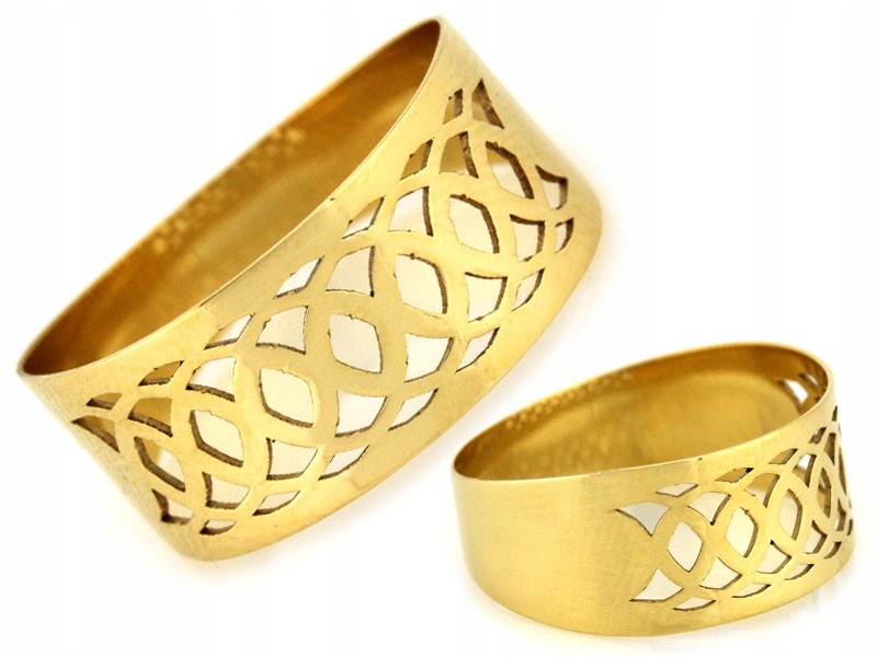 Ažurový zlatý prsten 585 široký prstýnek r14 prolamovaný 1.25g jako dárek